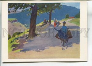 480495 USSR 1965 Agosyan in summer Armenia boy on donkey Soviet artist