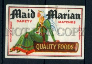 500669 MAID MARIAN Vintage match label