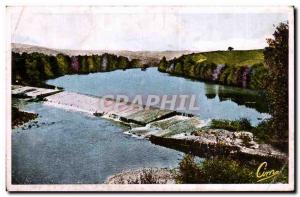 Old Postcard Brioude The dam Bageasse on & # 39Allier or fishing salmon