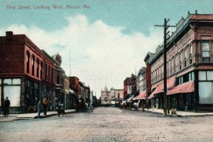 Macon MO Missouri Vine Street Postcard