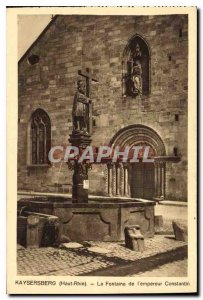 Old Postcard Kaysersberg Haut Rhin Fountain of Emperor Constantine