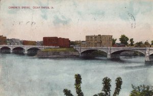 Postcard Concrete Bridge Cedar Rapids Iowa IA