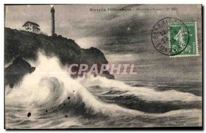 Old Postcard Biarritz Picturesque Lighthouse