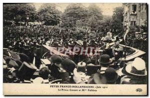 Old Postcard Fetes Franco Dutch June 1912 The Prince Consort and even Fallieres