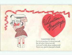 Divided-Back VALENTINE DAY SCENE Great Postcard W7858