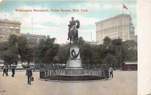 Union Square New York City~Washington Monument~Man Walking w Breifcase~c1910 Pc