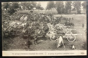 Mint France Real Picture Postcard WWI A Group Of Artillery Awaiting Orders