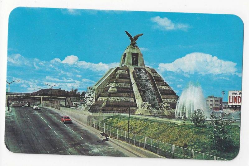 Mexico Monument a La Raza Ciudad Pyramid Vintage Postcard