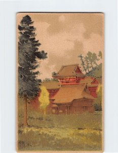 Postcard Temple Trees Scenery Painting/Art Print