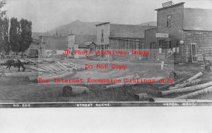 MT, Heron, Montana, RPPC, Street Scene, Business Section, Photo No