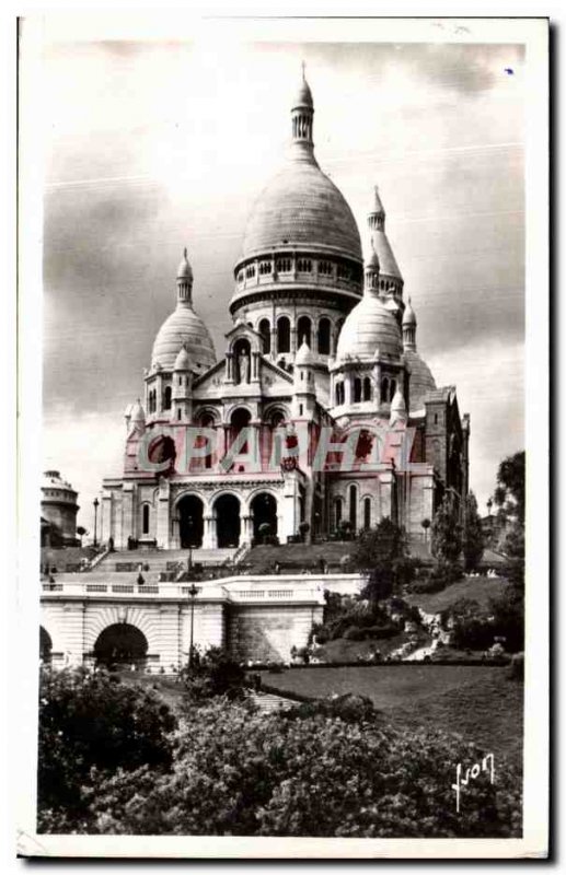 Old Postcard Paris Strolling Basilique du Sacre Coeur in Montmartre