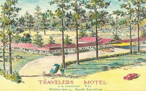 Walterboro South Carolina Travelers Motel Autos Graveur Bowers Postcard 21-14102