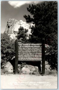 c1950s Black Hills, So. Dak. RPPC Mt. Rushmore Memorial Real Photo Postcard A95