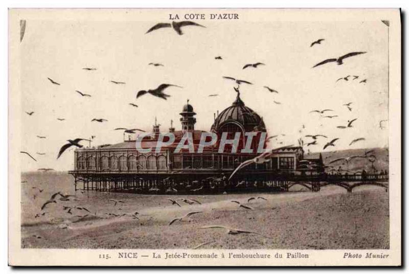 Old Postcard Nice La Jetee Promenade At L & # 39embouchure From Spangle