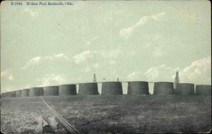 Bartlesville Oklahoma OK Webber Pool Oil Field Wells c1910 Postcard