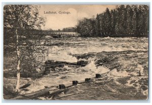 c1910 Wavy River Laxfisket Gysinge Gävleborg Sweden Antique Unposted Postcard