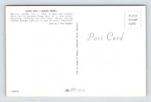 Cape May - Lewes Ferry between New Jersey and Delaware, Lighthouse Postcard