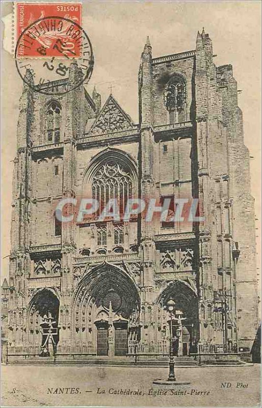 Modern Postcard the Nantes cathedral church known stone