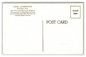 Hotel Leamington Minneapolis Minnesota MN UNP Postcard S13