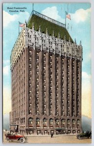 1919 Hotel Fountainelle Omaha Nebraska Skyscraper Tower Building Posted Postcard