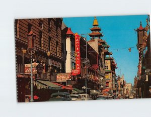 Postcard Grant Avenue, Chinatown, San Francsico, California