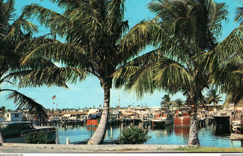 Florida Pompano Beach Boat Docks 1967