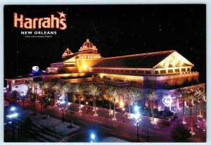 NEW ORLEANS, Louisiana LA~ Night Neon HARRAH'S CASINO c1999-  4.5x6.5 Postcard 