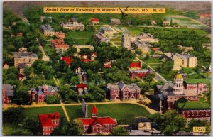 1951 Aerial View of University of Missouri Columbia Missouri Posted Postcard