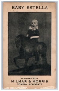 Baby Estella Postcard Theater Scary Clown Children Horse Milmar Morris Acrobats