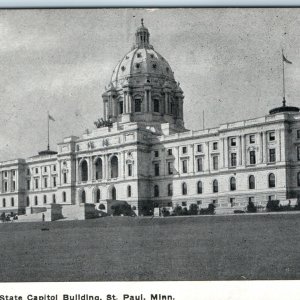 c1910s St. Paul, Minn. State Capitol Building Black White Litho Photo PC MN A229