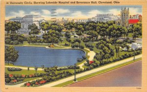 Cleveland Ohio 1949 Postcard University Circle Lakeside Hospital 