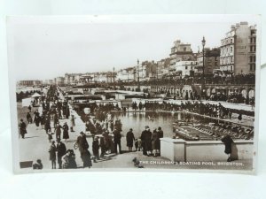 The Childrens Boating Pool Brighton Sussex Vintage RP Postcard