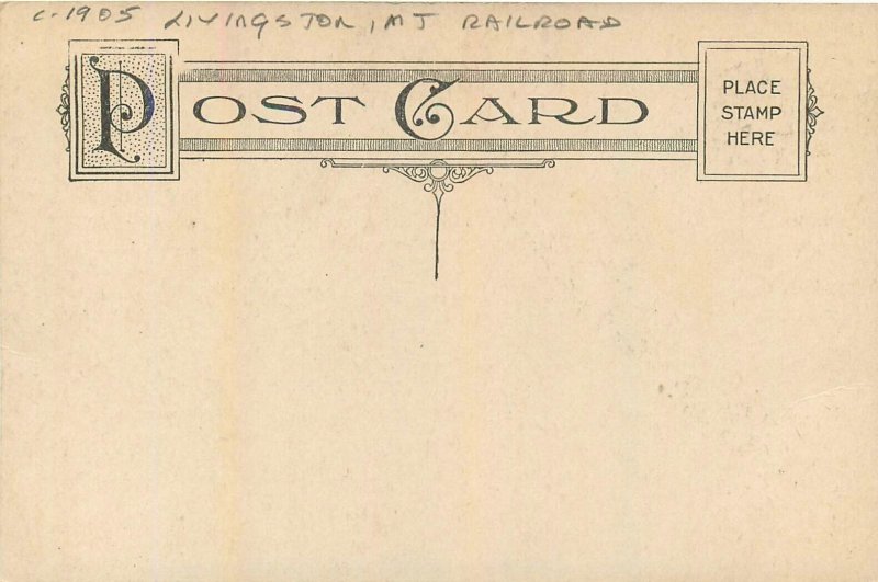 Postcard RPPC C-1905 Montana Livingston Railroad Birdseye undivided 23-13144