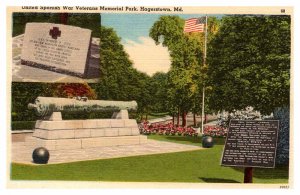 Postcard MONUMENT SCENE Hagerstown Maryland MD AQ8304