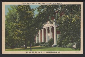 Kentucky HARRODSBURG Beaumont Inn, Phone 249, Air-Condition ~ Linen