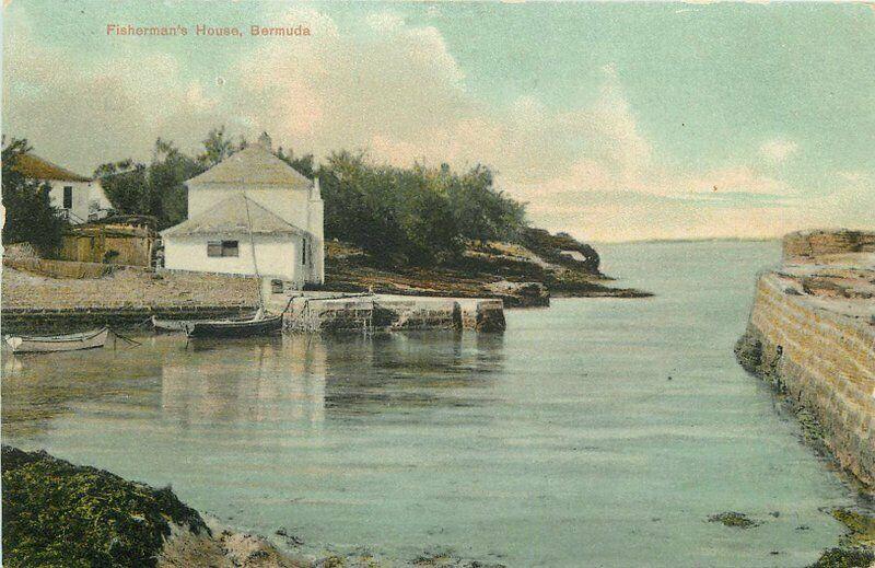 Bermuda C-1910 Fisherman';s House Postcard Waterfront 5247