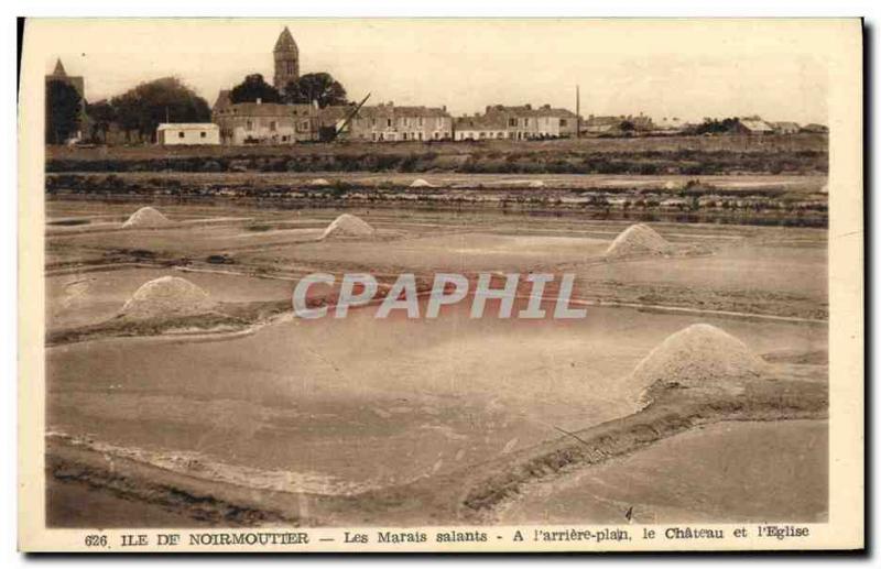 Old Postcard Saltmarsh At & # 39arriere map The castle and & # 39eglise Noirm...