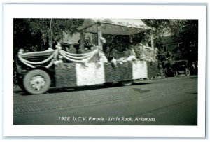1928 UCV Parade Flag Float Little Rock Arkansas AR Reprint Vintage Postcard