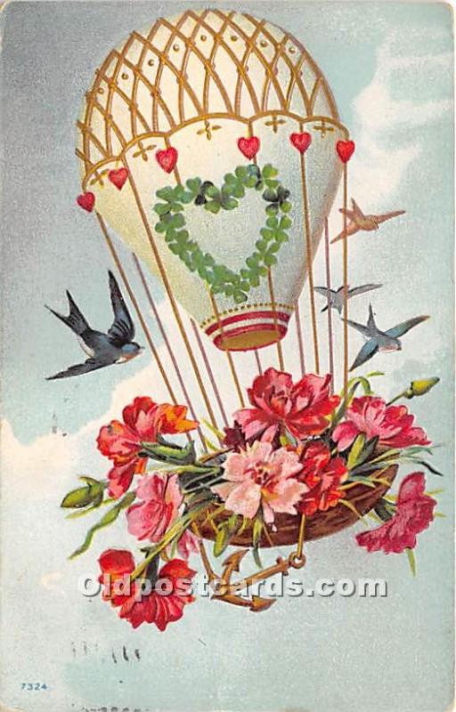 Hot Air Balloon Hot Air Balloon 1908 indentation in card, light postal markin...