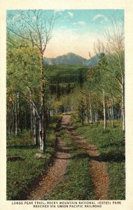 Vintage Postcard Longs Peak Trail Rocky Mountain National Park Via Union Pacific