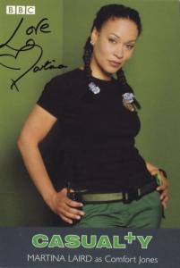 Martina Laird as Comfort Jones BBC Casualty Hand Signed Cast Card Photo