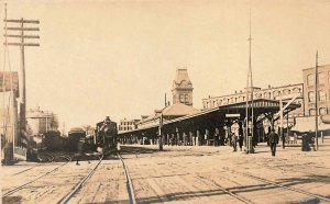 Haverhill MA Railroad Station in 1905, Real photo Postcard