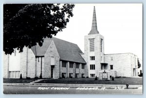 Hubbard Iowa IA Postcard RPPC Photo Zion Church c1940's Unposted Vintage