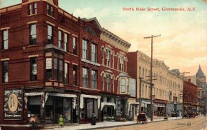 Postcard North Main Street in Gloversville, New York~121632