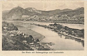 GERMANY-DER RHEIN mit SIEBENGEBIRGE und DRACHENFELS~1923 POSTCARD