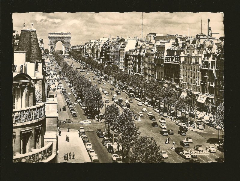 Paris Avenue des Champs-Elysees Chantal Real Photo Postcard