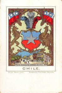 BR94939 die alameda von santiago de chile postcard heraldic chile