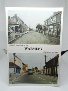 London Road Warmley c1905 & 1989 Vintage Multiview Postcard