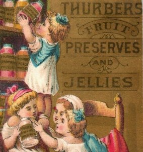 1880s Victorian Scrap Thurbers Fruit Preserves & Jellies Adorable Children P226
