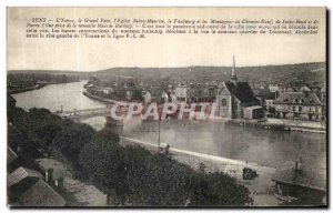 Old Postcard Sens Yonne The Grand Pont L'Eglise Saint Maurice